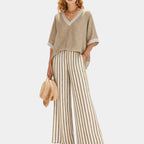 Tristane | Striped trousers and blouse set