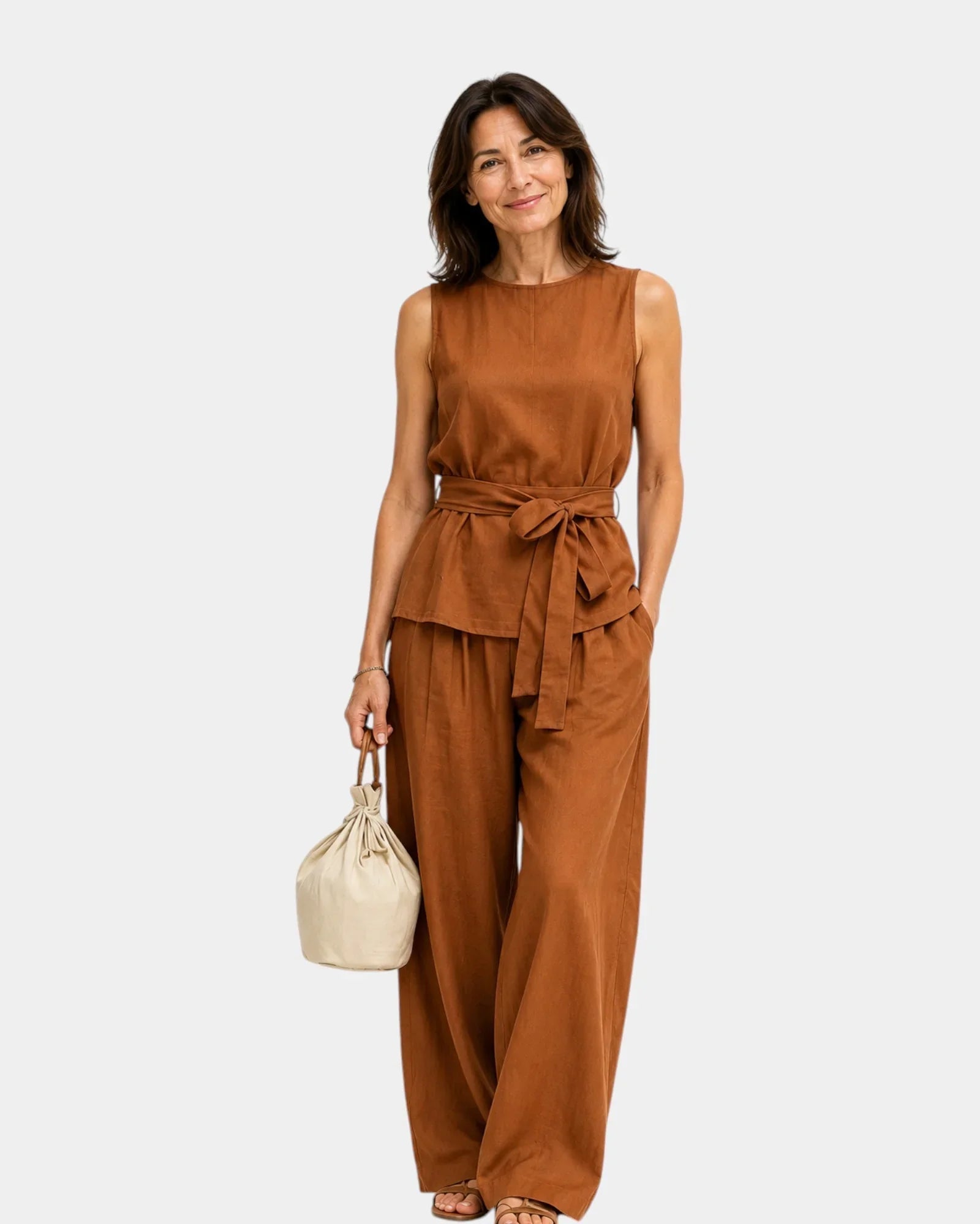 Iseultine | Two-piece set with sleeveless top and trousers