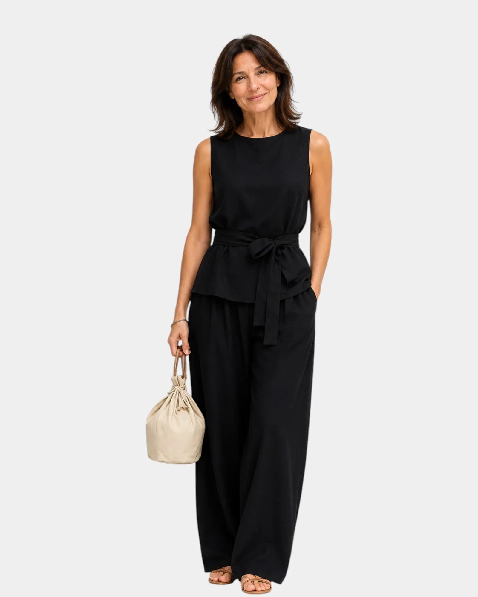 Iseultine | Two-piece set with sleeveless top and trousers
