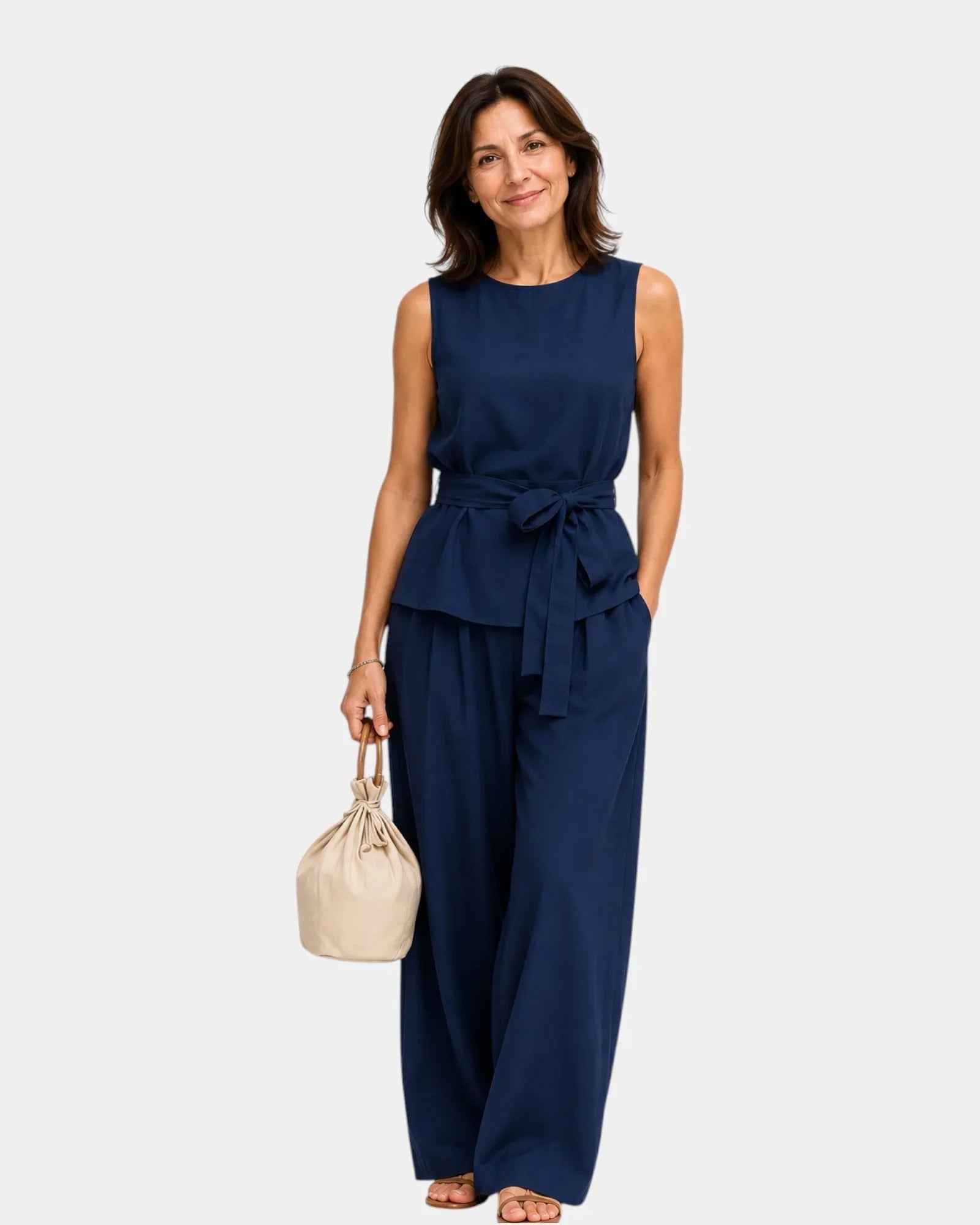 Iseultine | Two-piece set with sleeveless top and trousers