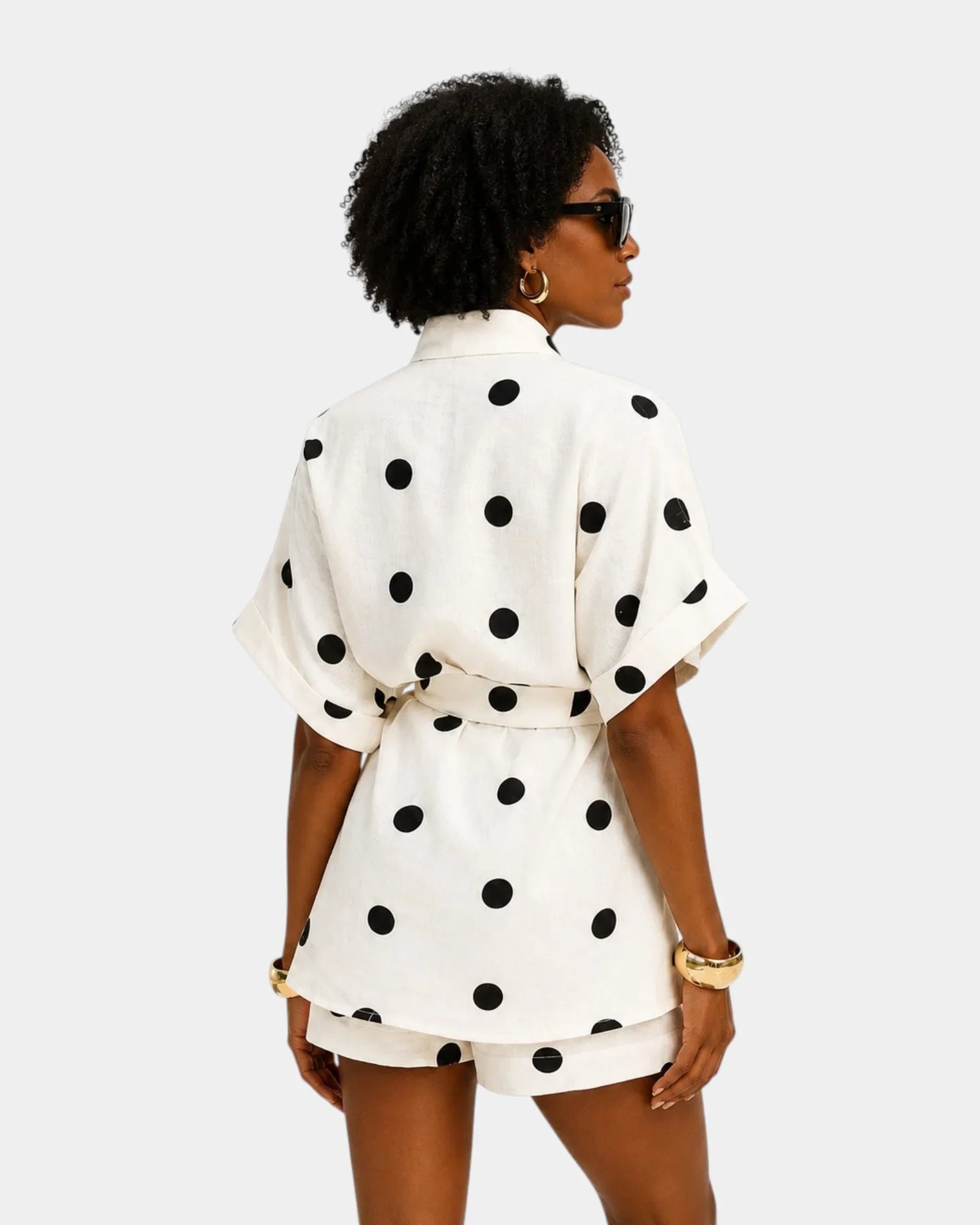 Josseline | Polka Dot Blouse and Shorts Summer Set