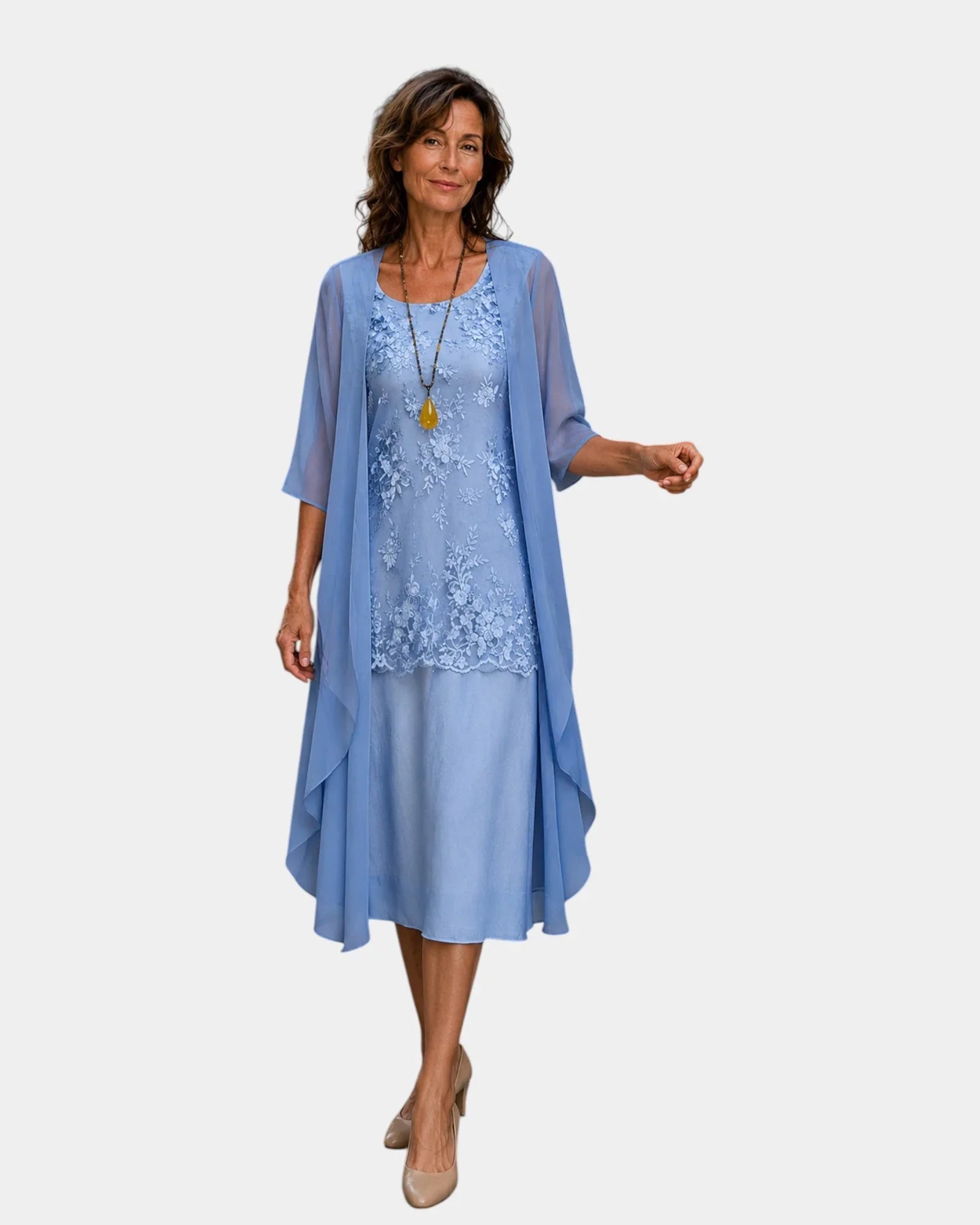 Mahélia | Elegant Two-Piece Chiffon Dress