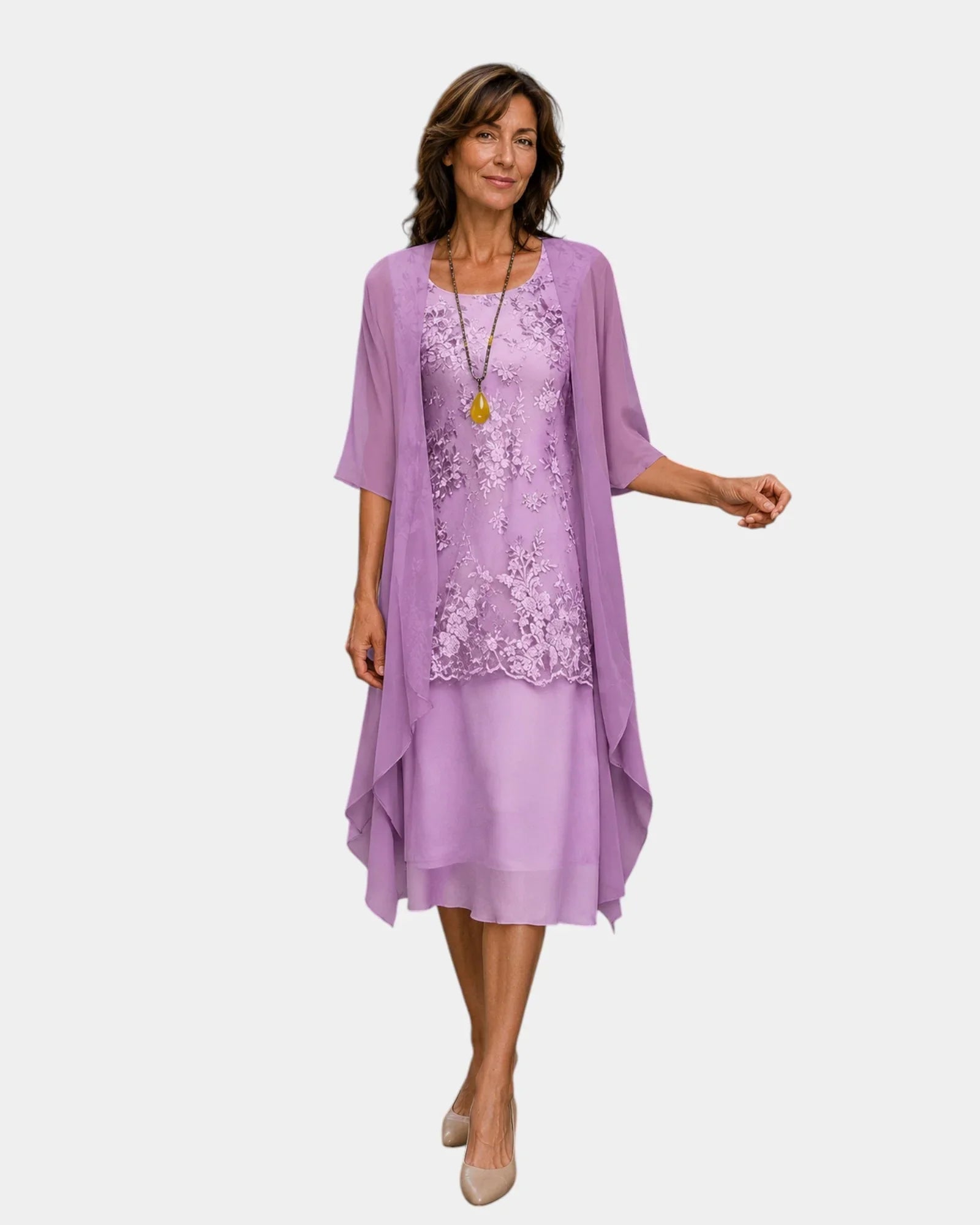 Mahélia | Elegant Two-Piece Chiffon Dress