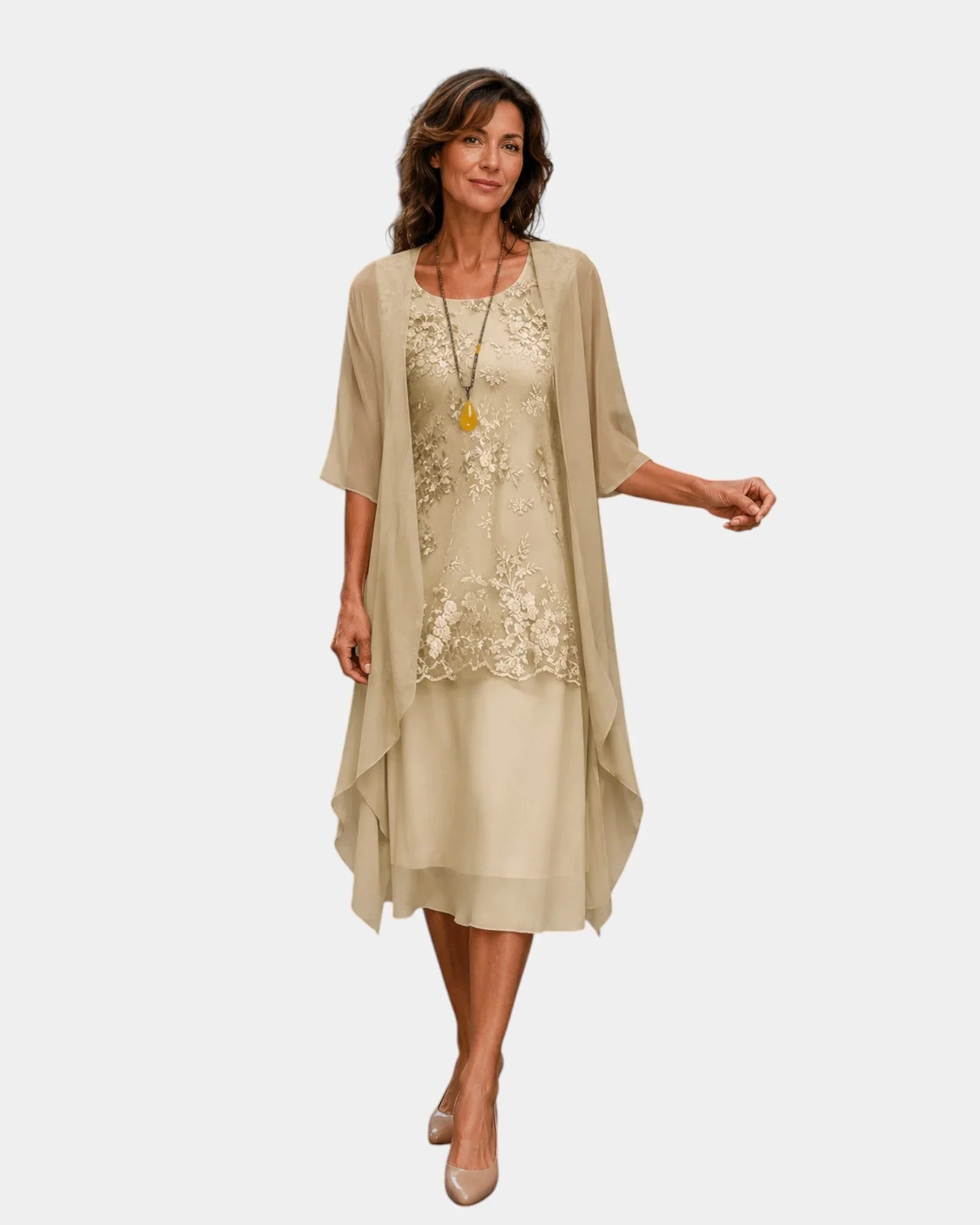 Mahélia | Elegant Two-Piece Chiffon Dress