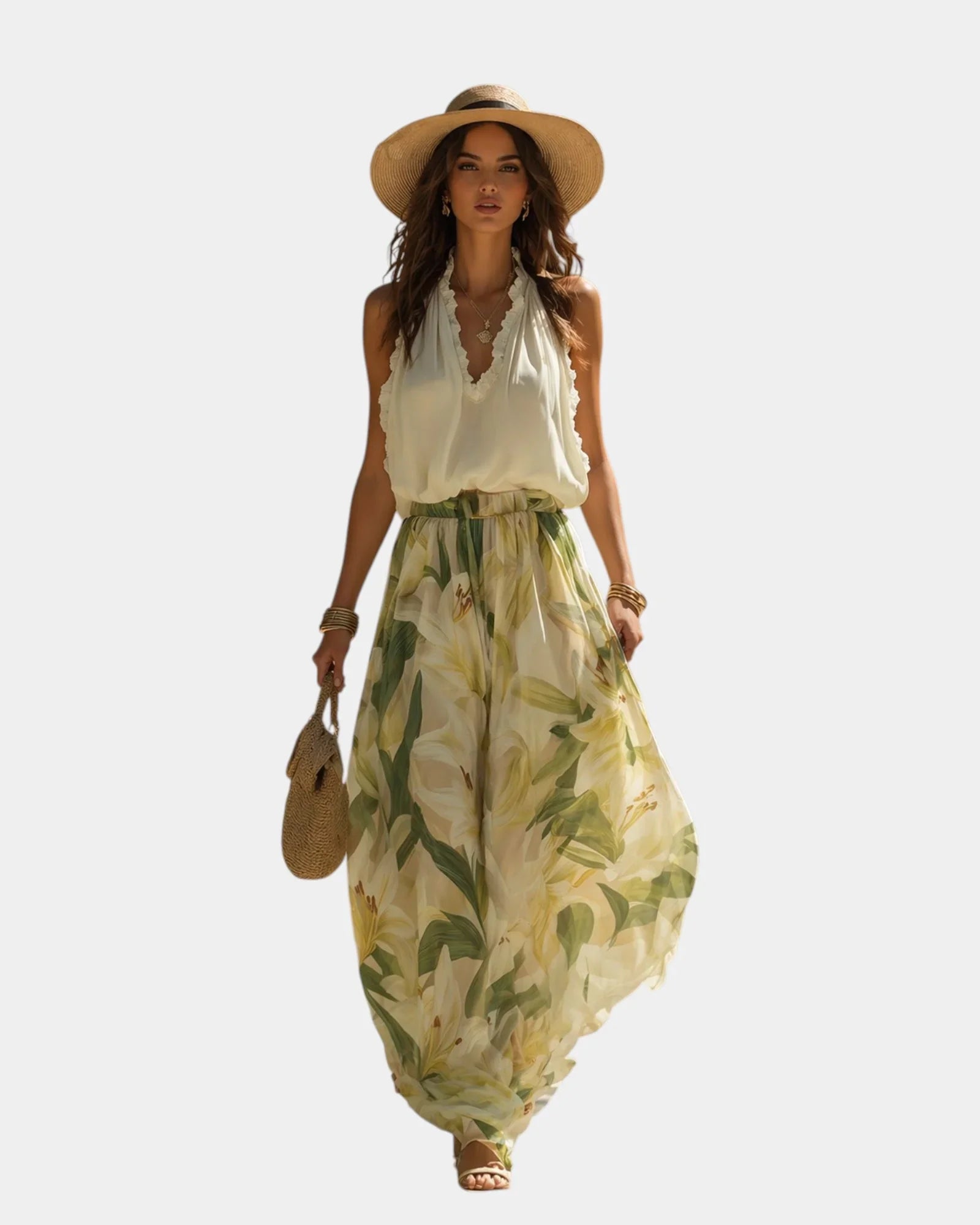 Annette | Elegant Flowing Floral Print Set