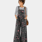 Norelle | Floral print denim overalls
