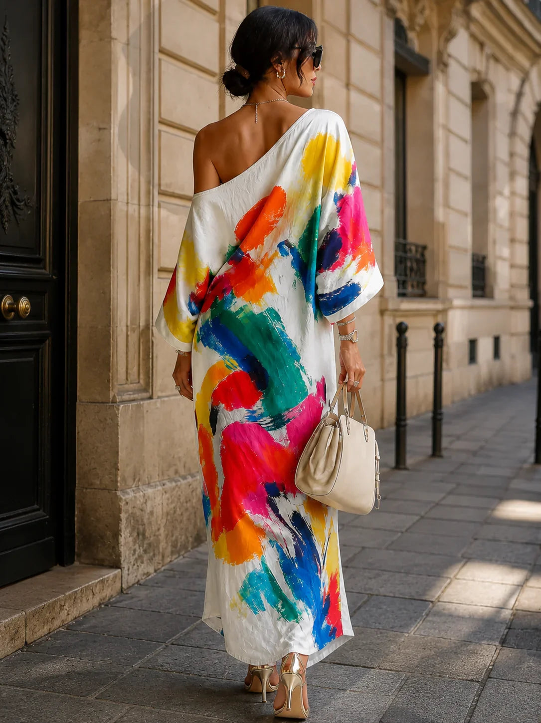Daisy | Artistic One-Shoulder Maxi Dress