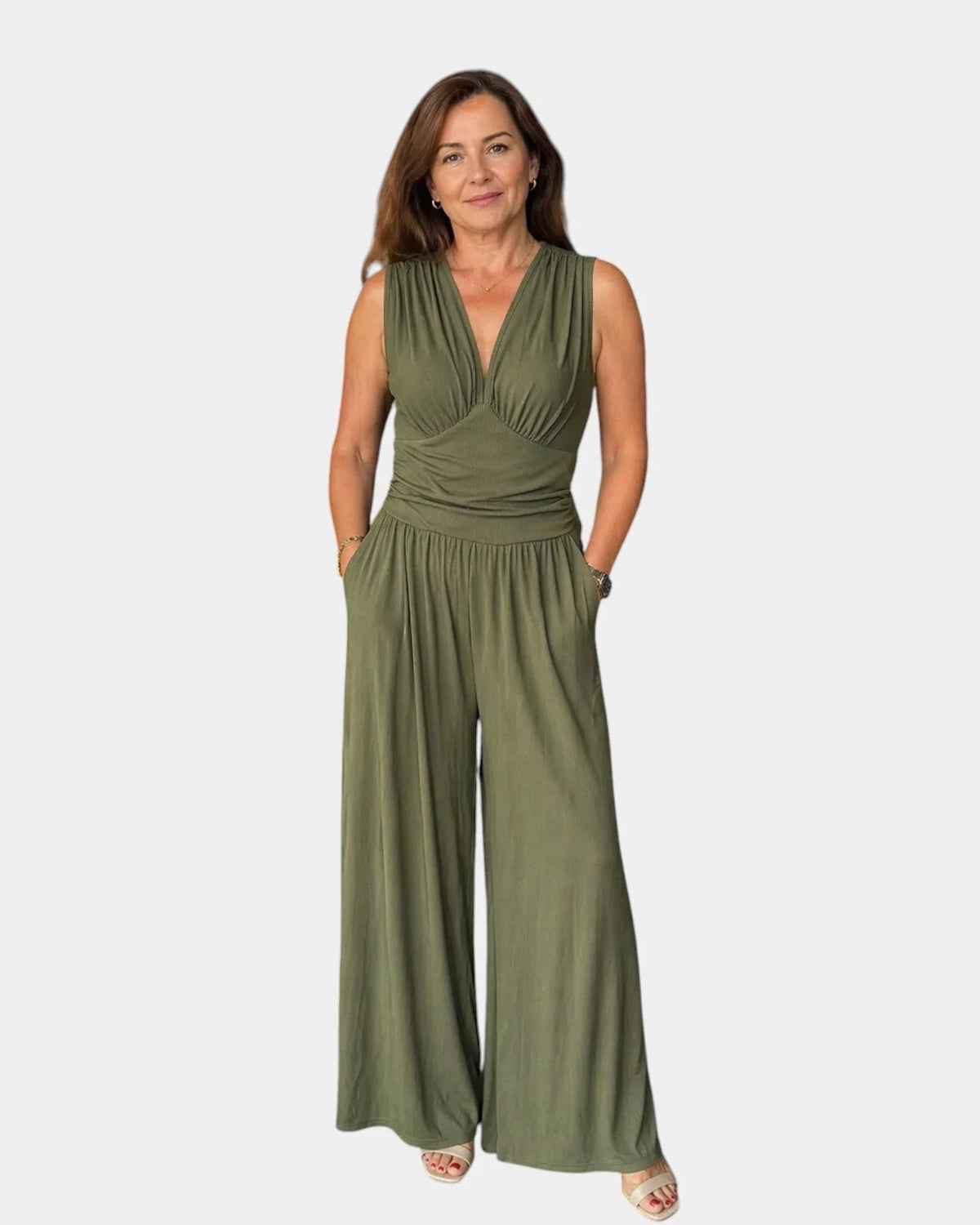 Sultana | Chic Wide-Leg Sleeveless Jumpsuit