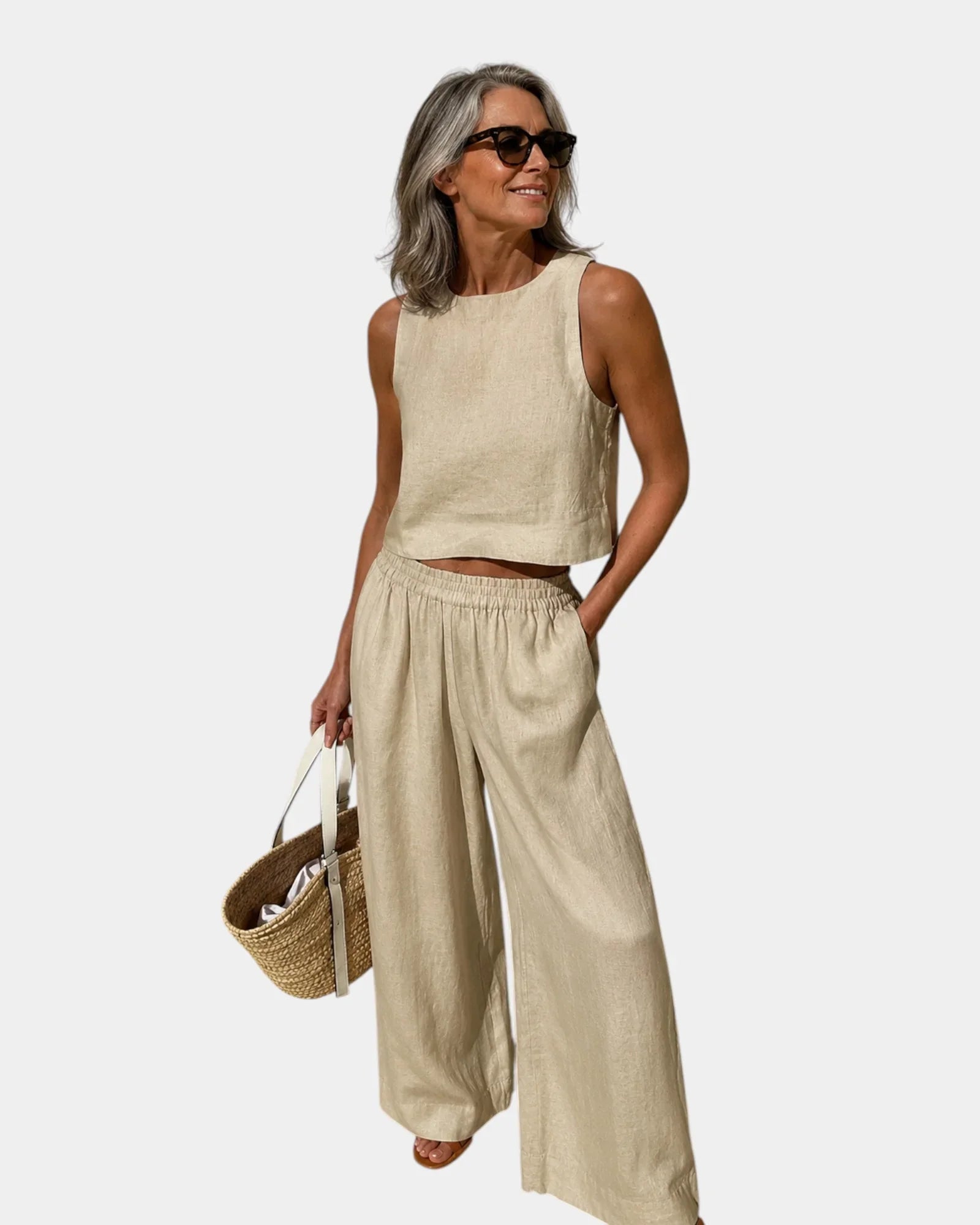 Scheherazade | Cotton and linen blouse and trousers set