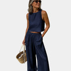 Scheherazade | Cotton and linen blouse and trousers set