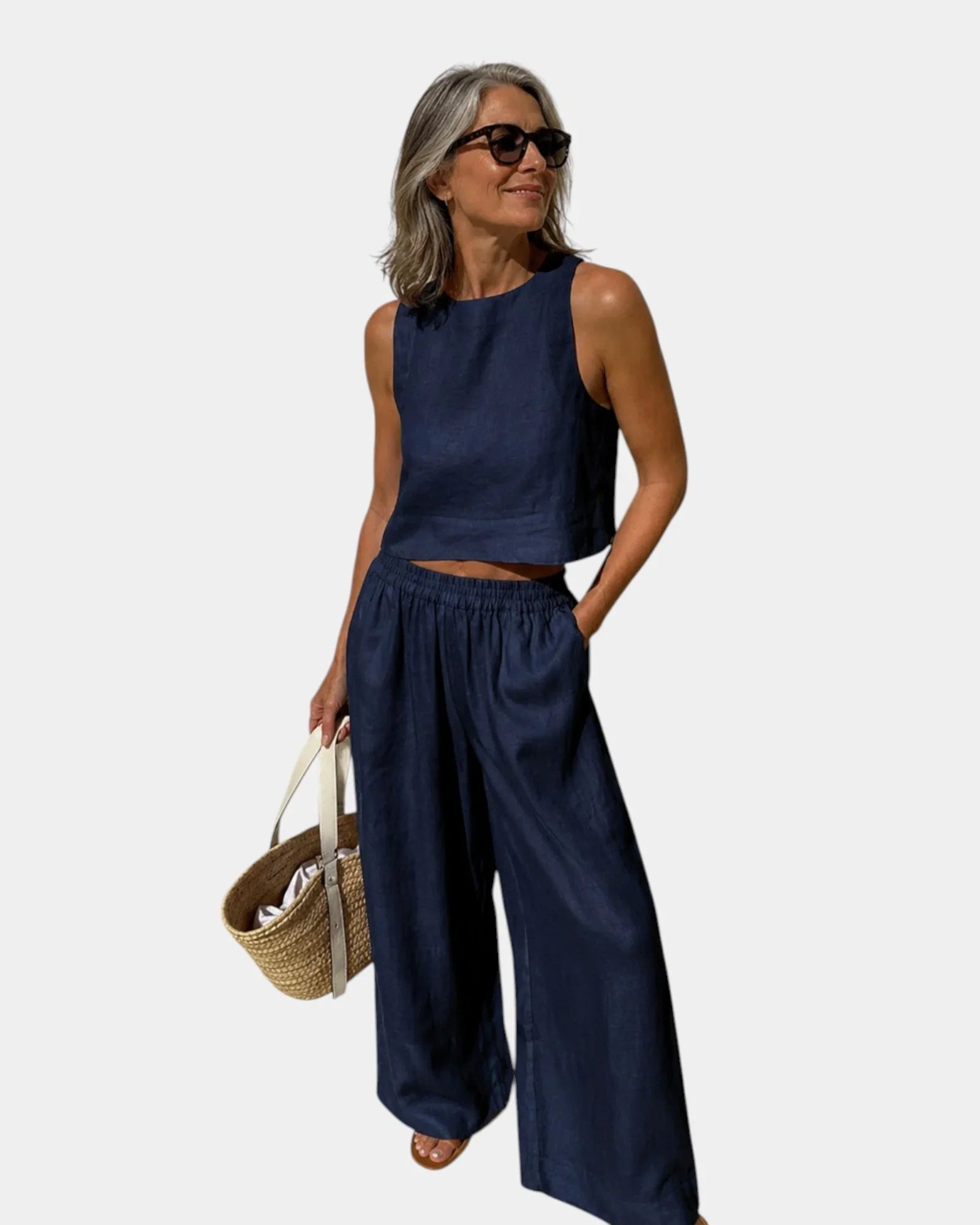 Scheherazade | Cotton and linen blouse and trousers set