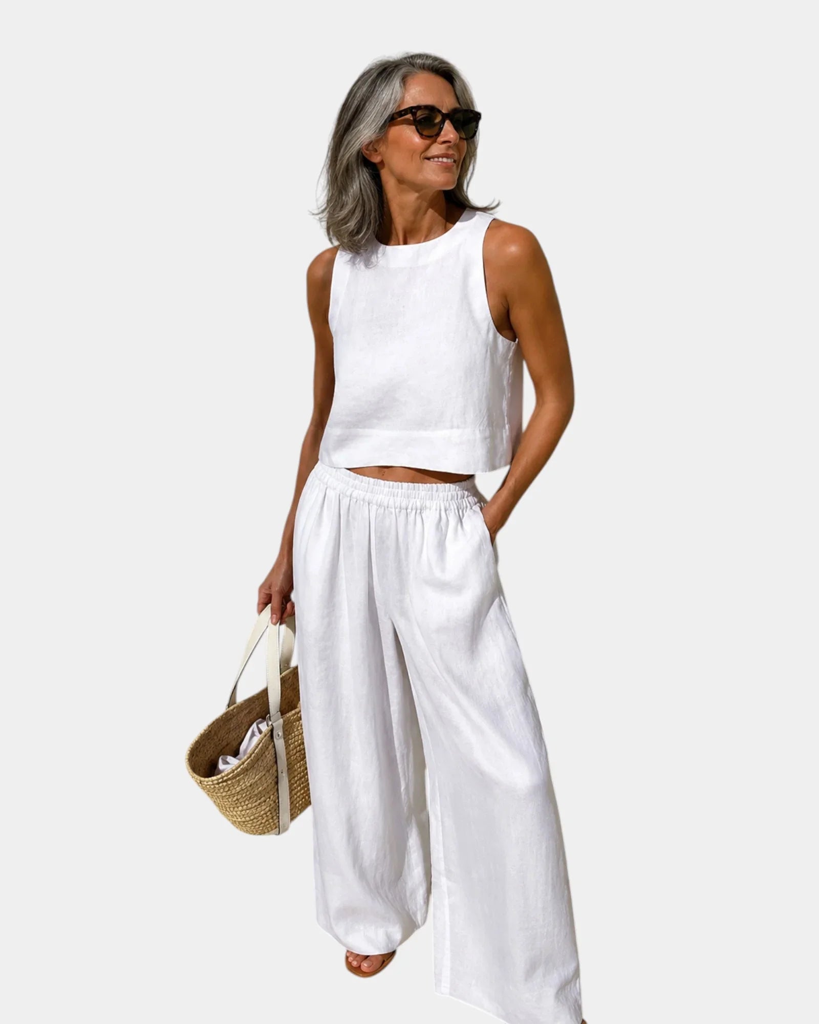 Scheherazade | Cotton and linen blouse and trousers set