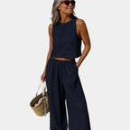 Scheherazade | Cotton and linen blouse and trousers set
