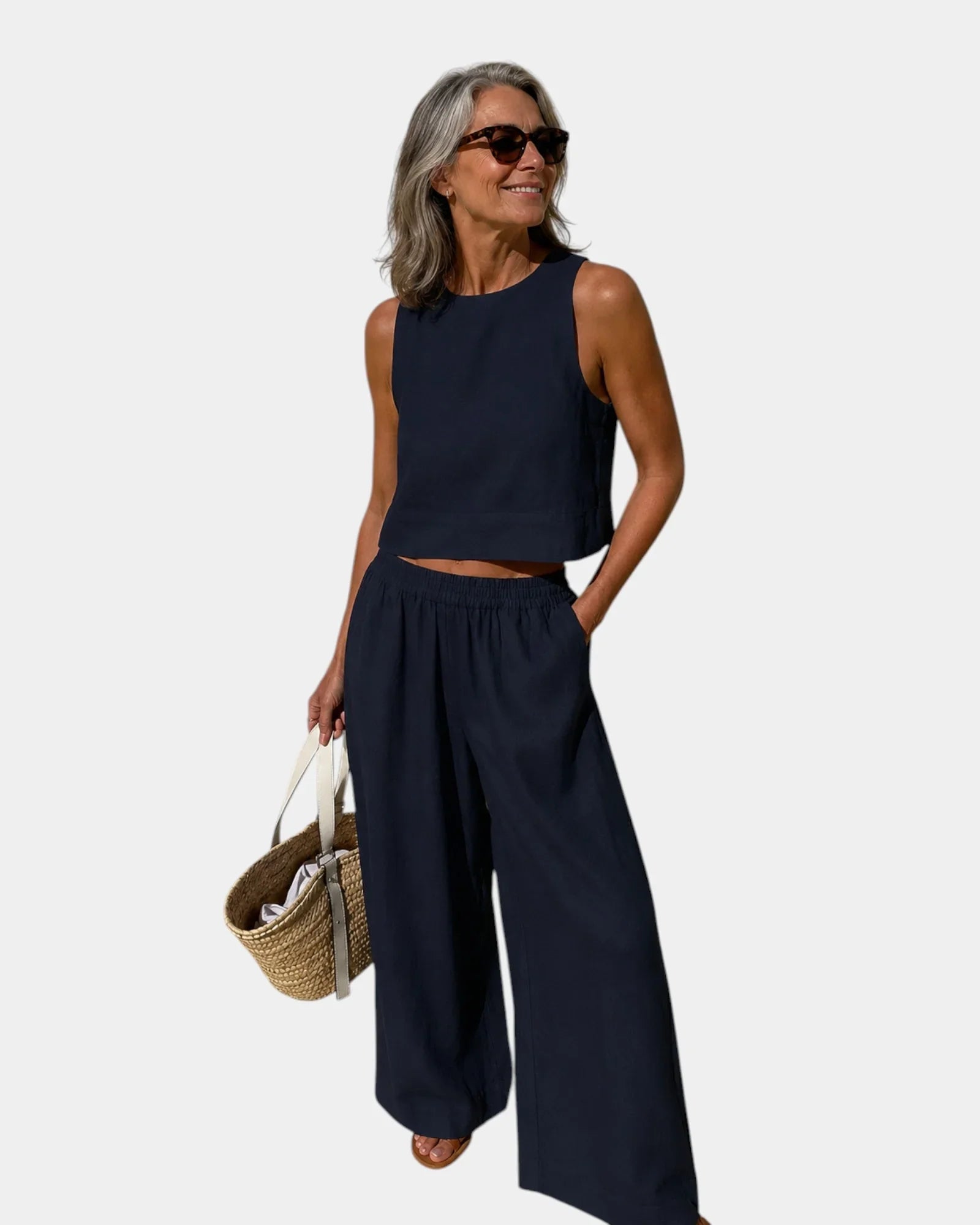Scheherazade | Cotton and linen blouse and trousers set