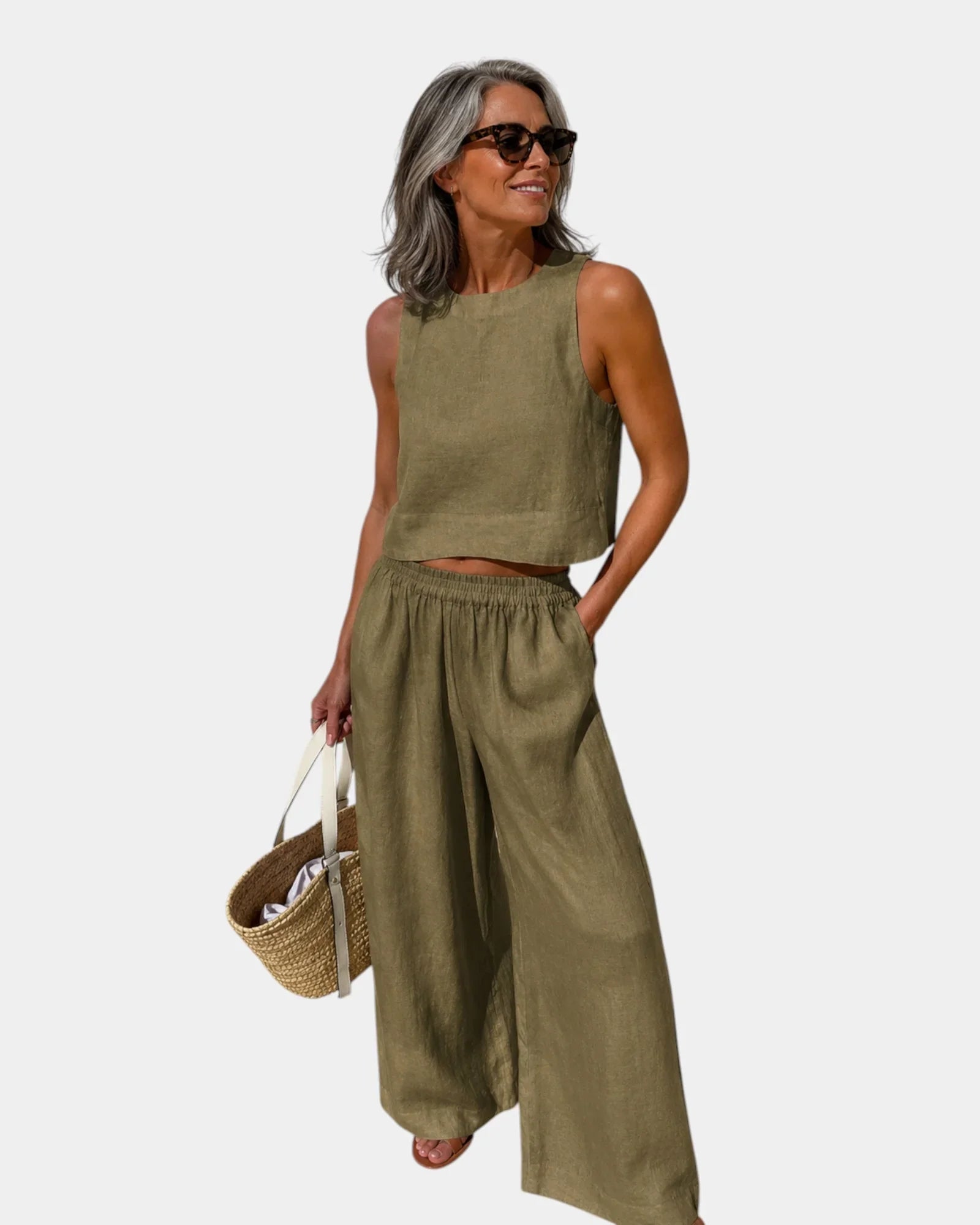 Scheherazade | Cotton and linen blouse and trousers set
