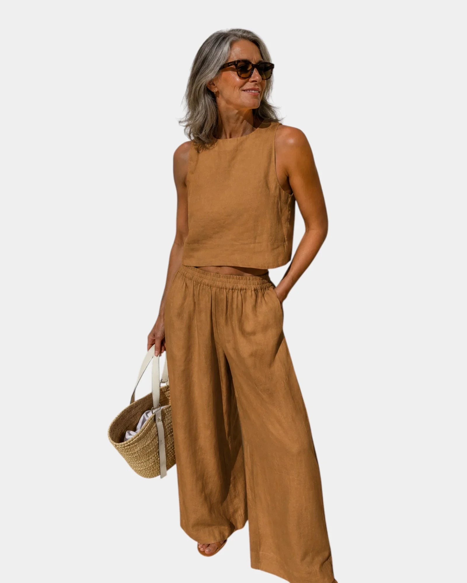 Scheherazade | Cotton and linen blouse and trousers set