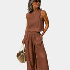 Scheherazade | Cotton and linen blouse and trousers set