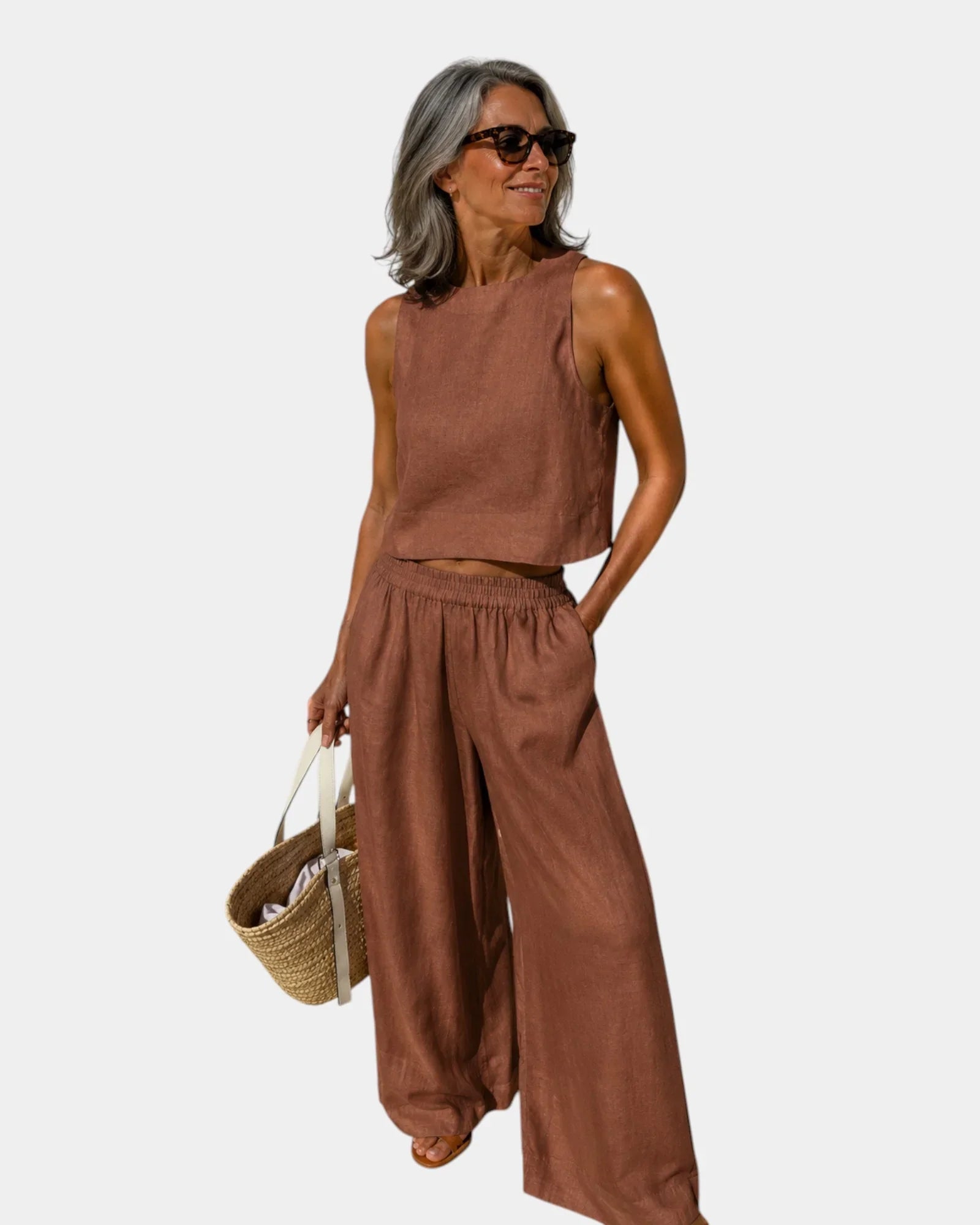 Scheherazade | Cotton and linen blouse and trousers set
