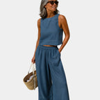 Scheherazade | Cotton and linen blouse and trousers set