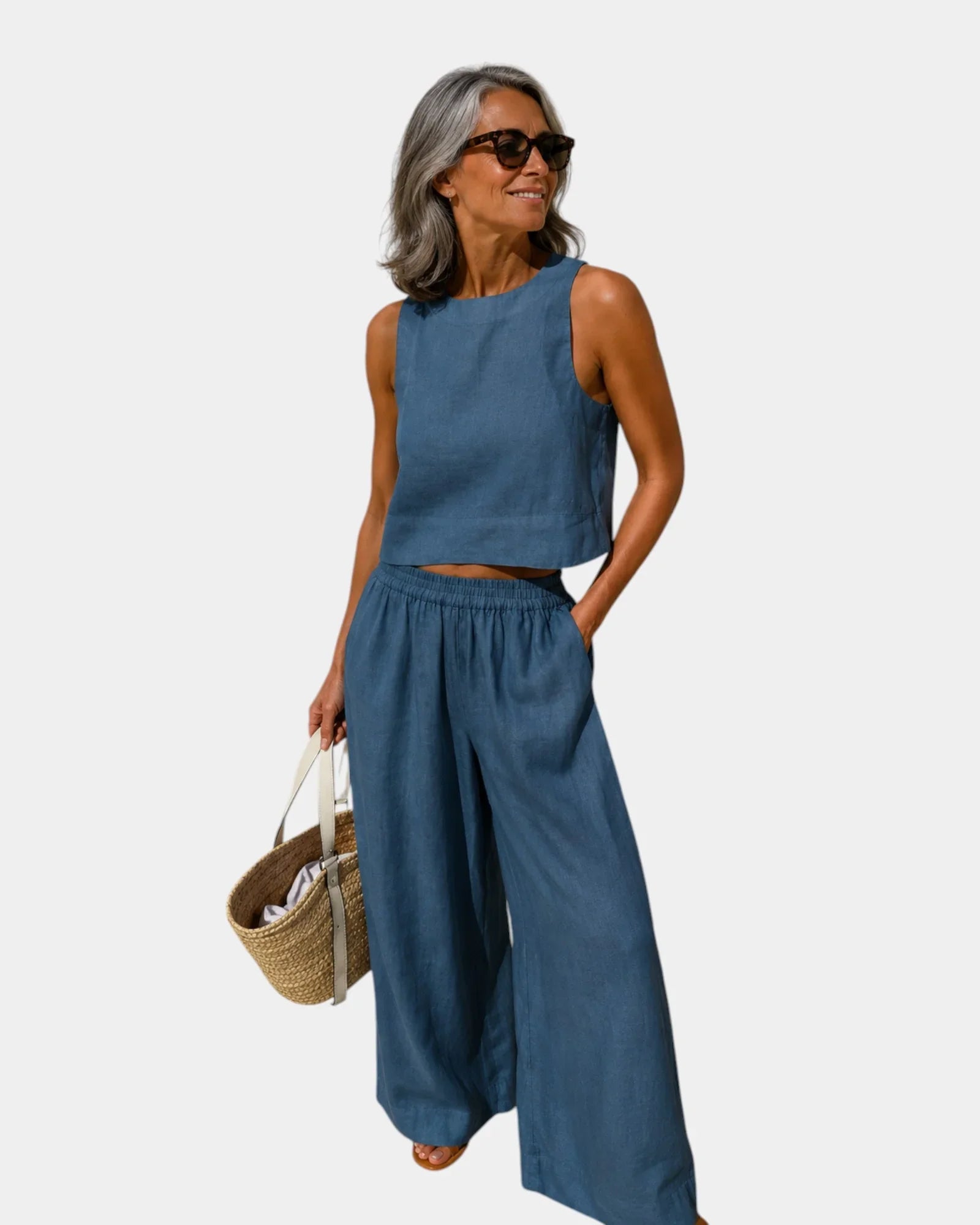 Scheherazade | Cotton and linen blouse and trousers set