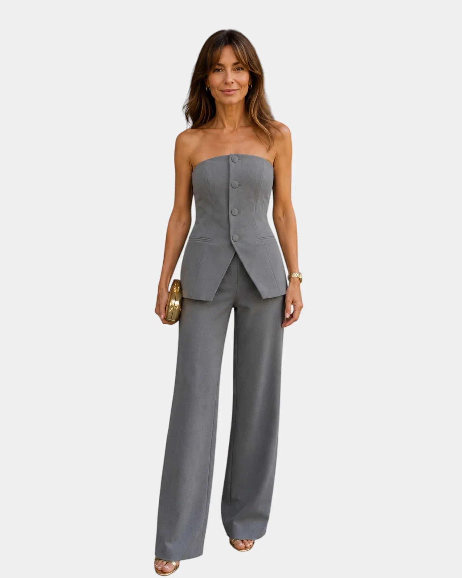 Eda | Set with top and wide-leg trousers