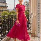 Wiam | Elegant pleated maxi dress