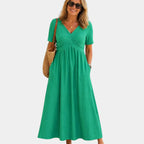Adrianette | Dress with crossover V-neck and pockets