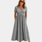 Adrianette | Dress with crossover V-neck and pockets