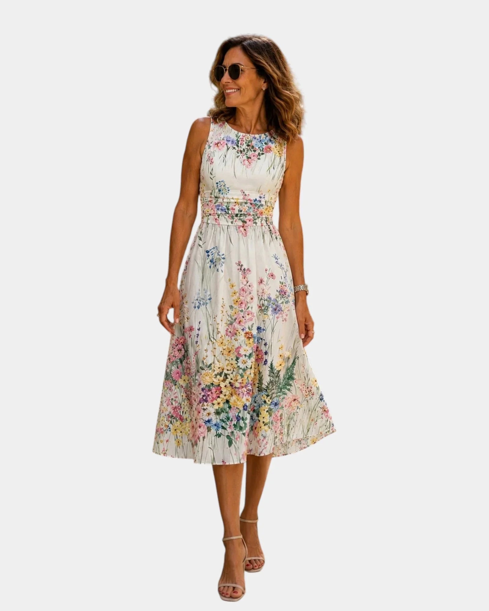 Octavie | Sleeveless Floral Midi Dress