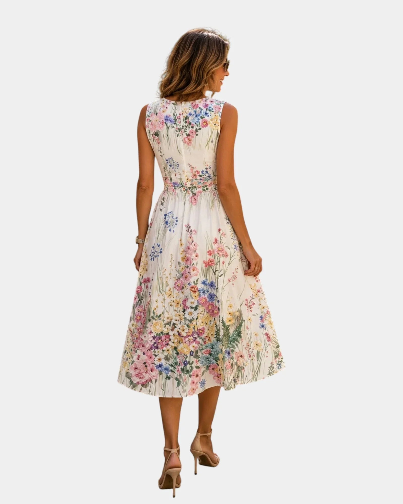 Octavie | Sleeveless Floral Midi Dress