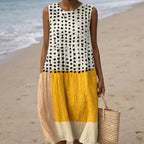 Laure | Polka Dot Colourblock Dress