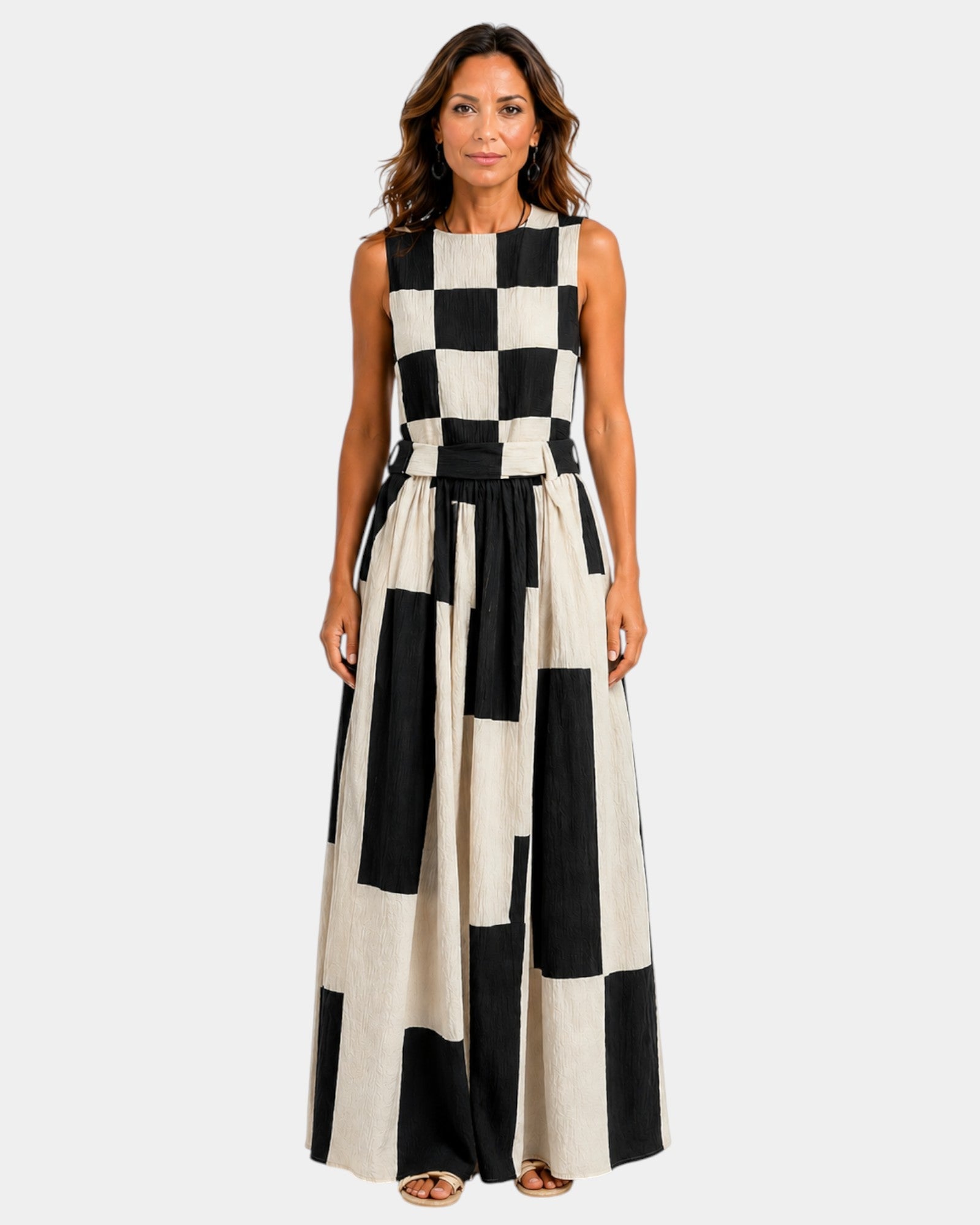 Angelica | Sleeveless Check Dress