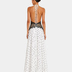 Pomeline | Polka dot maxi dress with elegant lace