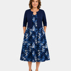 Guilaine | Floral dress and lightweight cardigan set