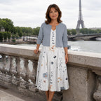Guilaine | Floral dress and lightweight cardigan set