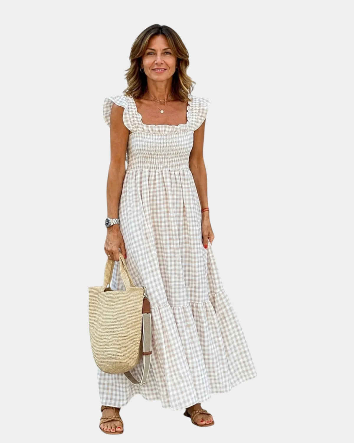 Inaëlle | Vintage Check Maxi Dress