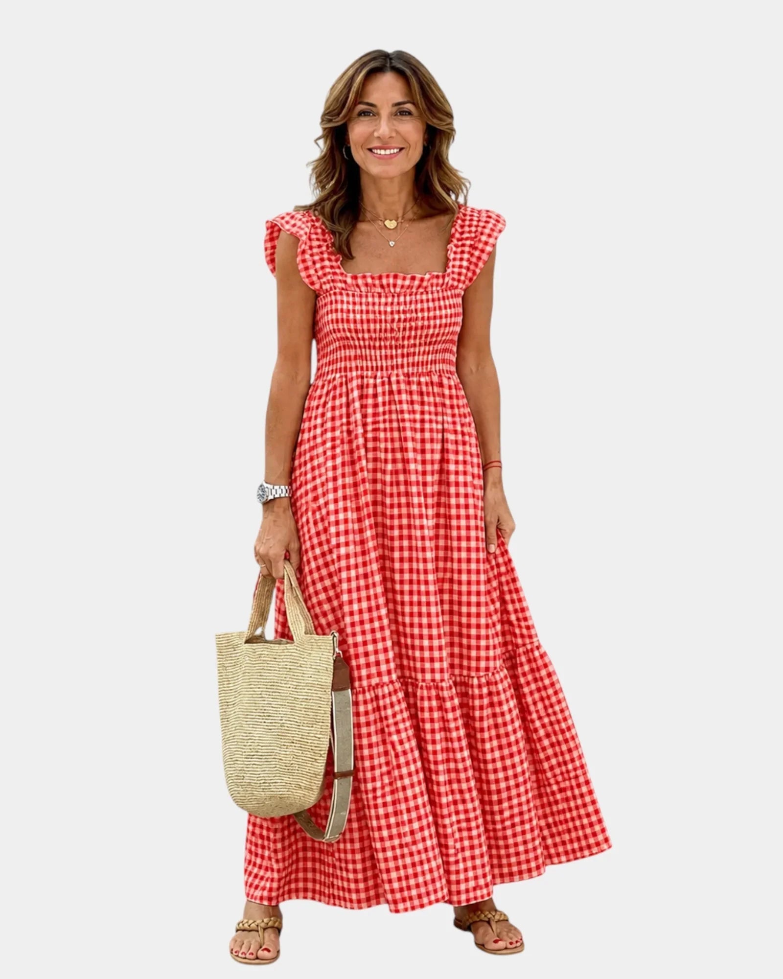 Inaëlle | Vintage Check Maxi Dress