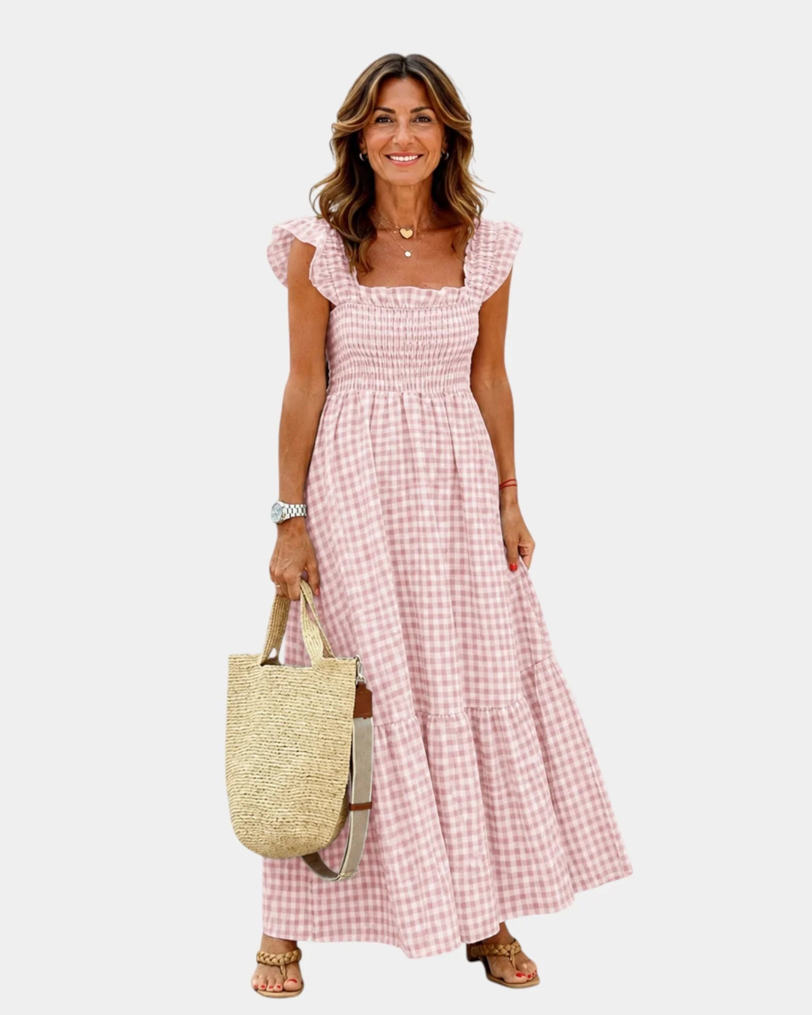 Inaëlle | Vintage Check Maxi Dress