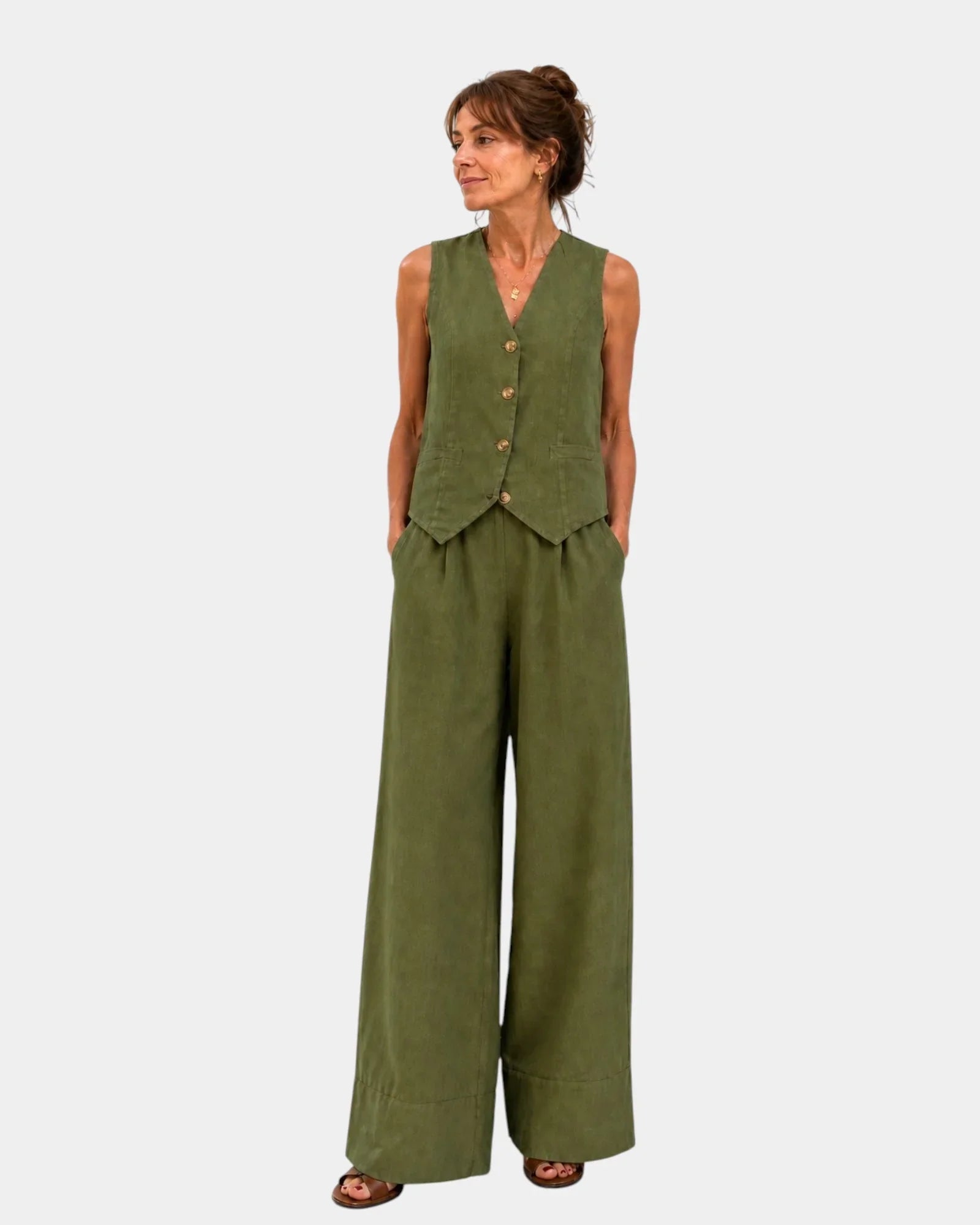 Assia | Sleeveless vest and trousers set