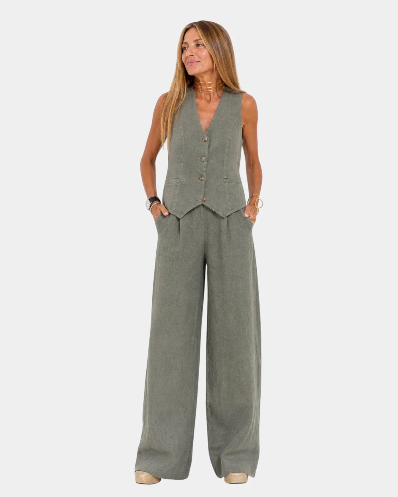 Assia | Sleeveless vest and trousers set