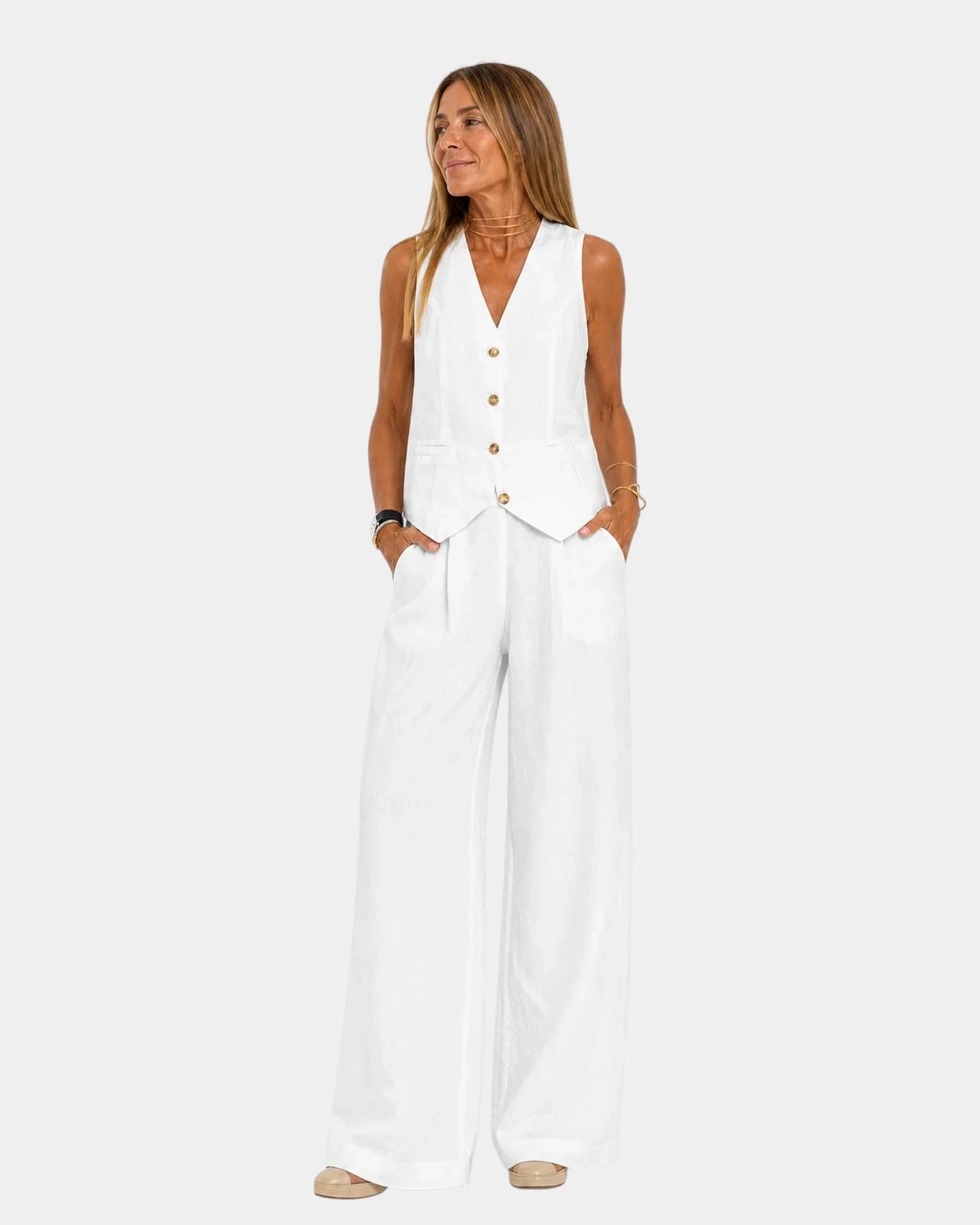 Assia | Sleeveless vest and trousers set