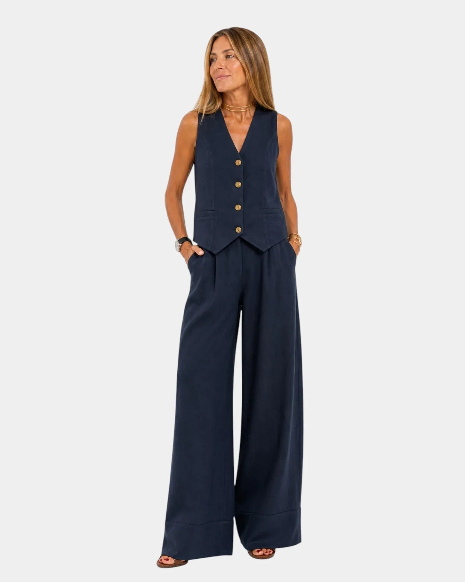 Assia | Sleeveless vest and trousers set