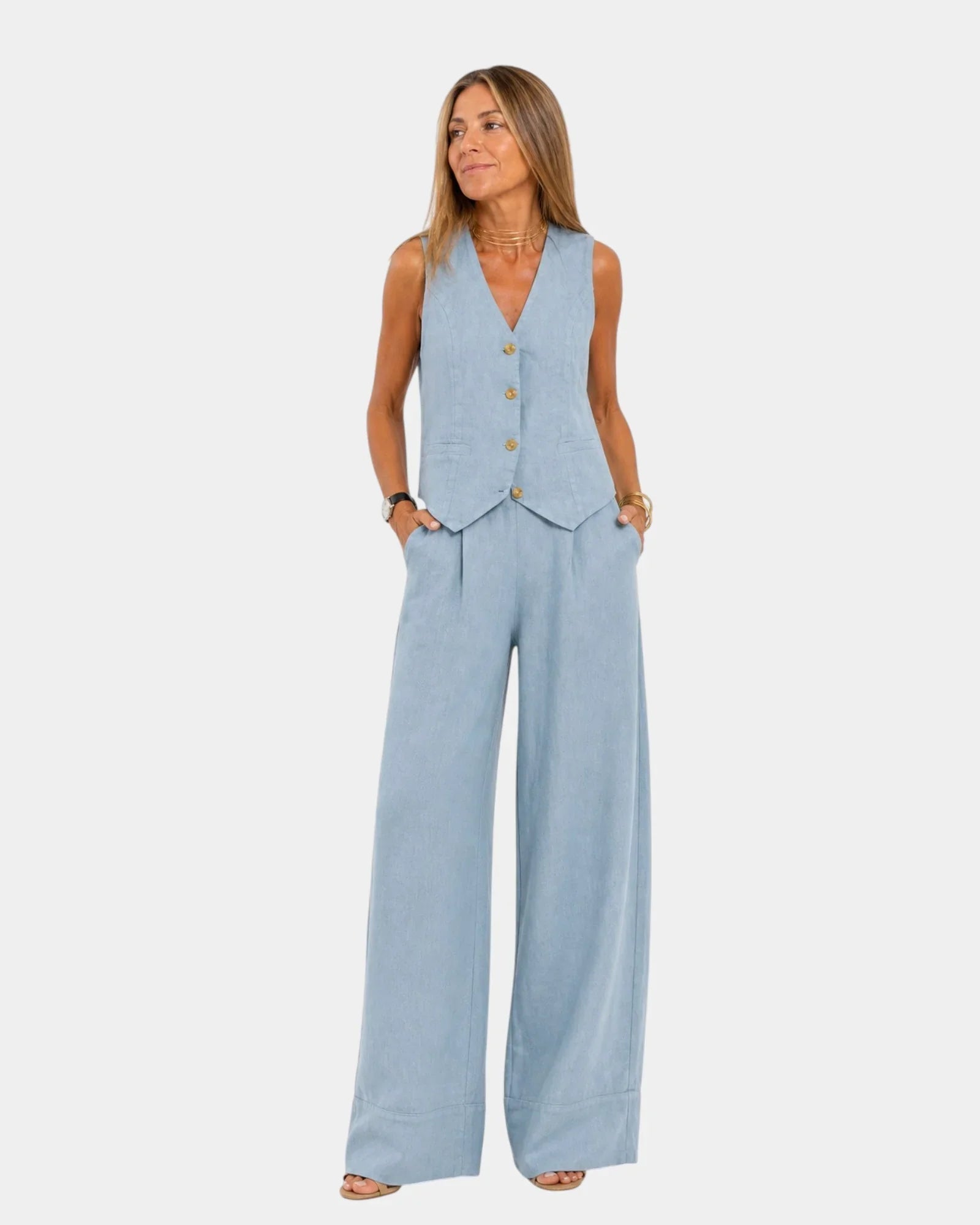 Assia | Sleeveless vest and trousers set