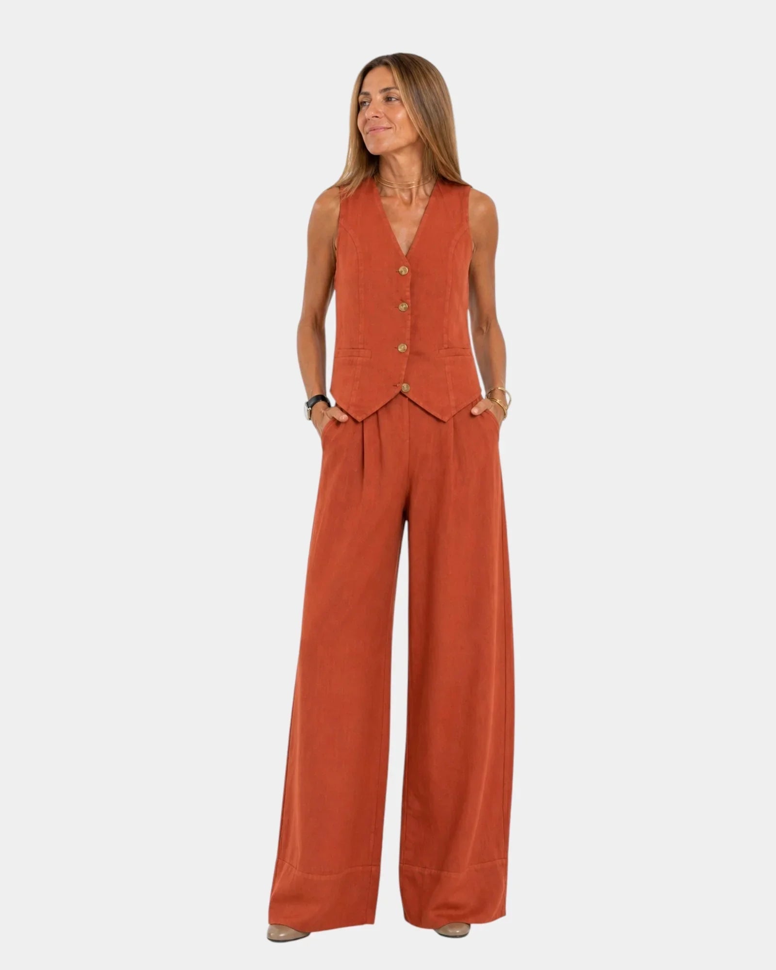 Assia | Sleeveless vest and trousers set