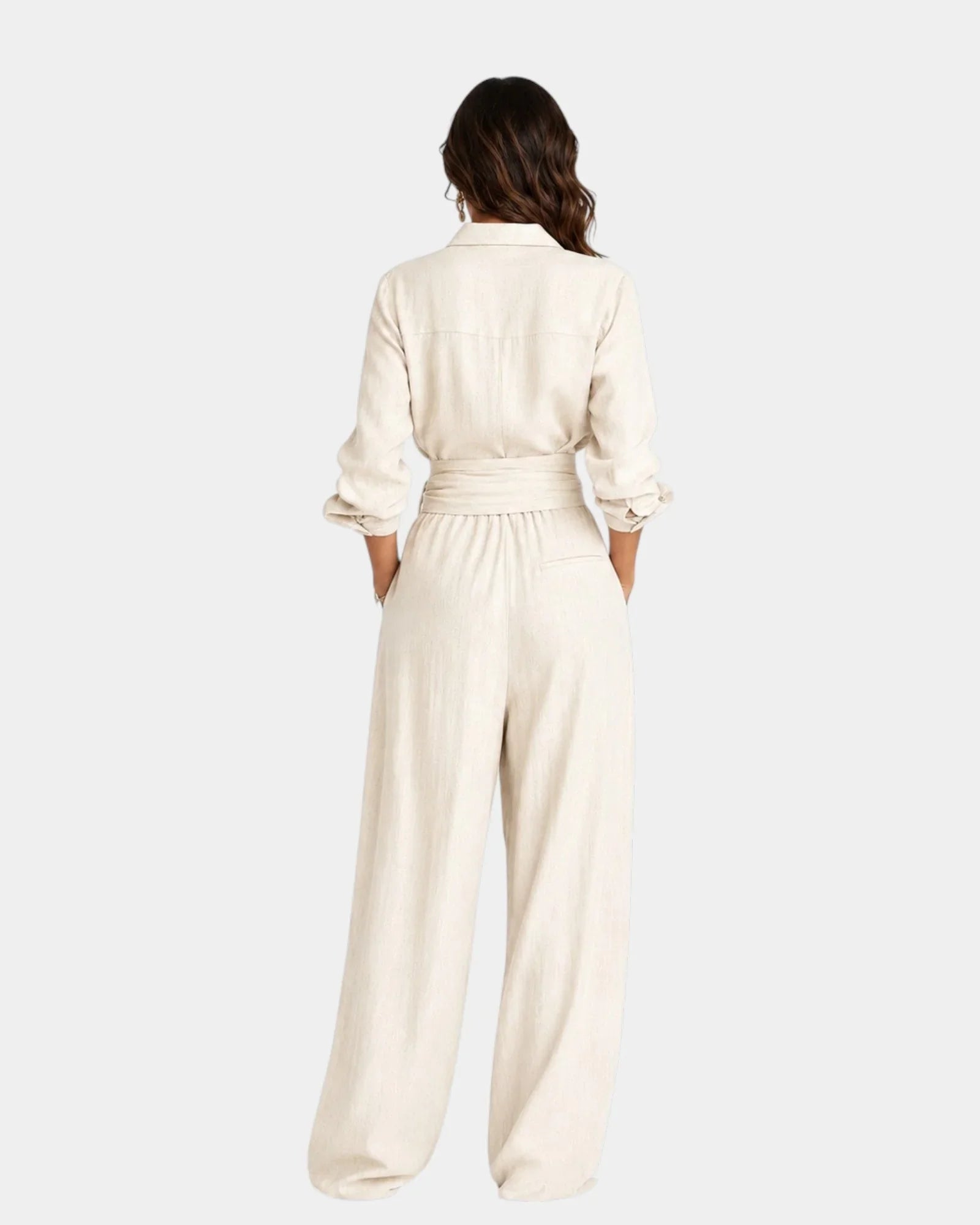 Cybèle | Elegant Long-Sleeved Jumpsuit with Belt