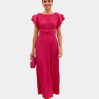 Wiam | Elegant pleated maxi dress