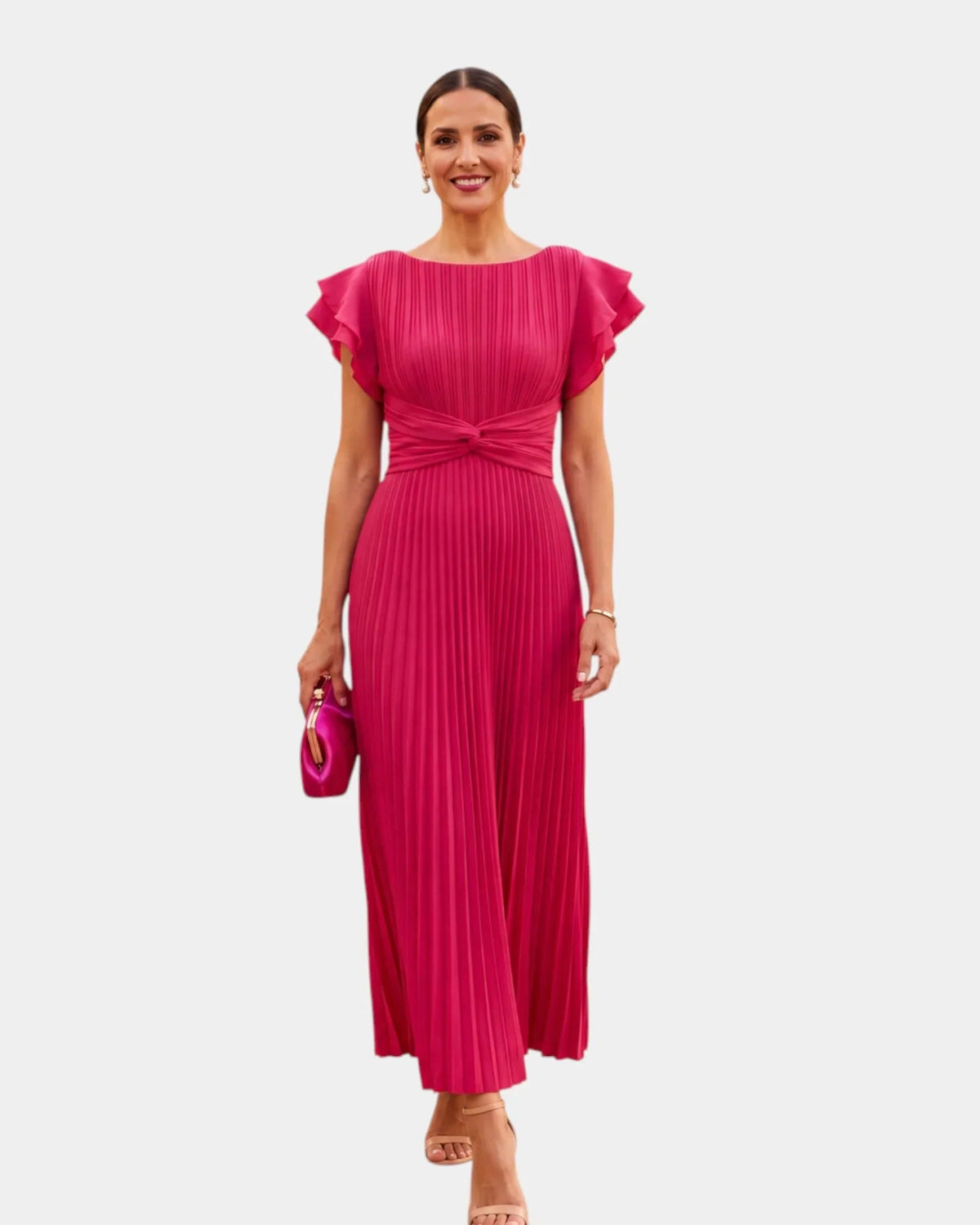 Wiam | Elegant pleated maxi dress