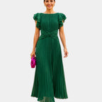 Wiam | Elegant pleated maxi dress