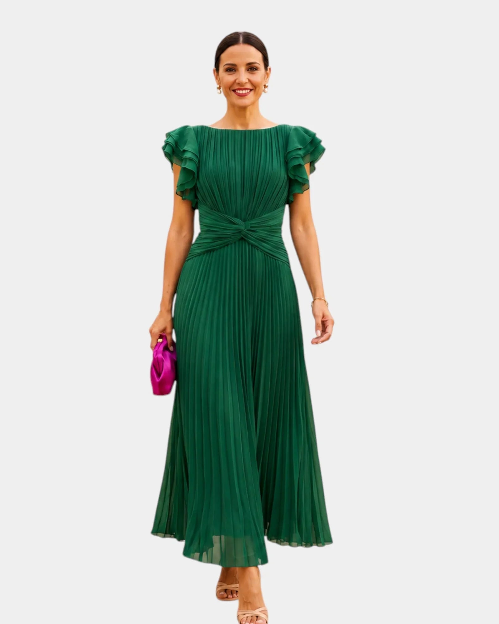 Wiam | Elegant pleated maxi dress