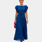 Wiam | Elegant pleated maxi dress